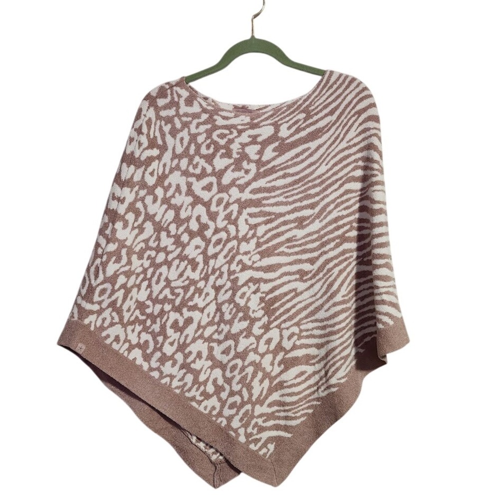 BAREFOOT DREAMS CozyChic Ultra Lite Poncho Cape One Size Leopard Zebra Safari